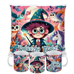 Magiczny zestaw prezentowy Poduszka i Kubek dla czarodzieja do szkoły magii